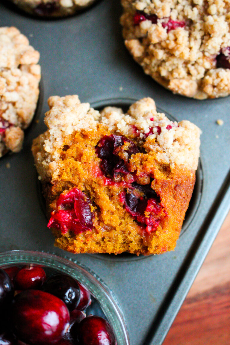 Pumpkin Cranberry Streusel Muffins - Taffey Bakery