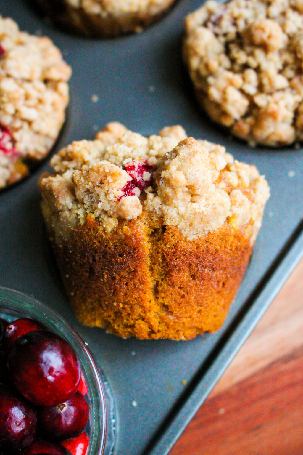 Pumpkin Cranberry Streusel Muffins - Taffey Bakery